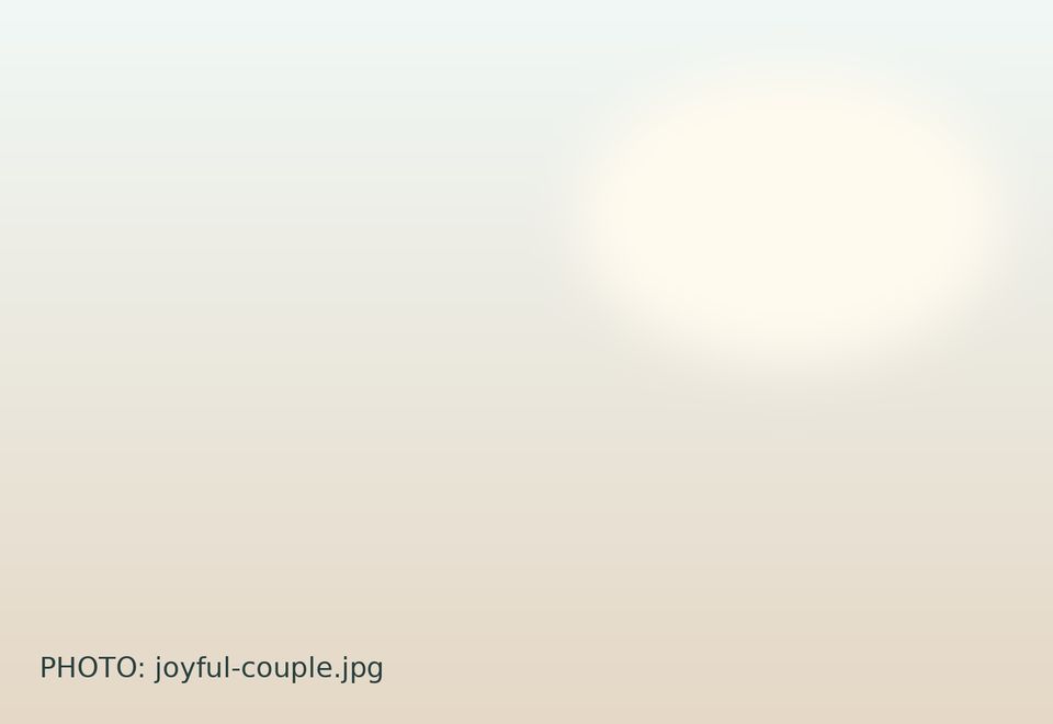 Newlyweds embracing with happy expressions